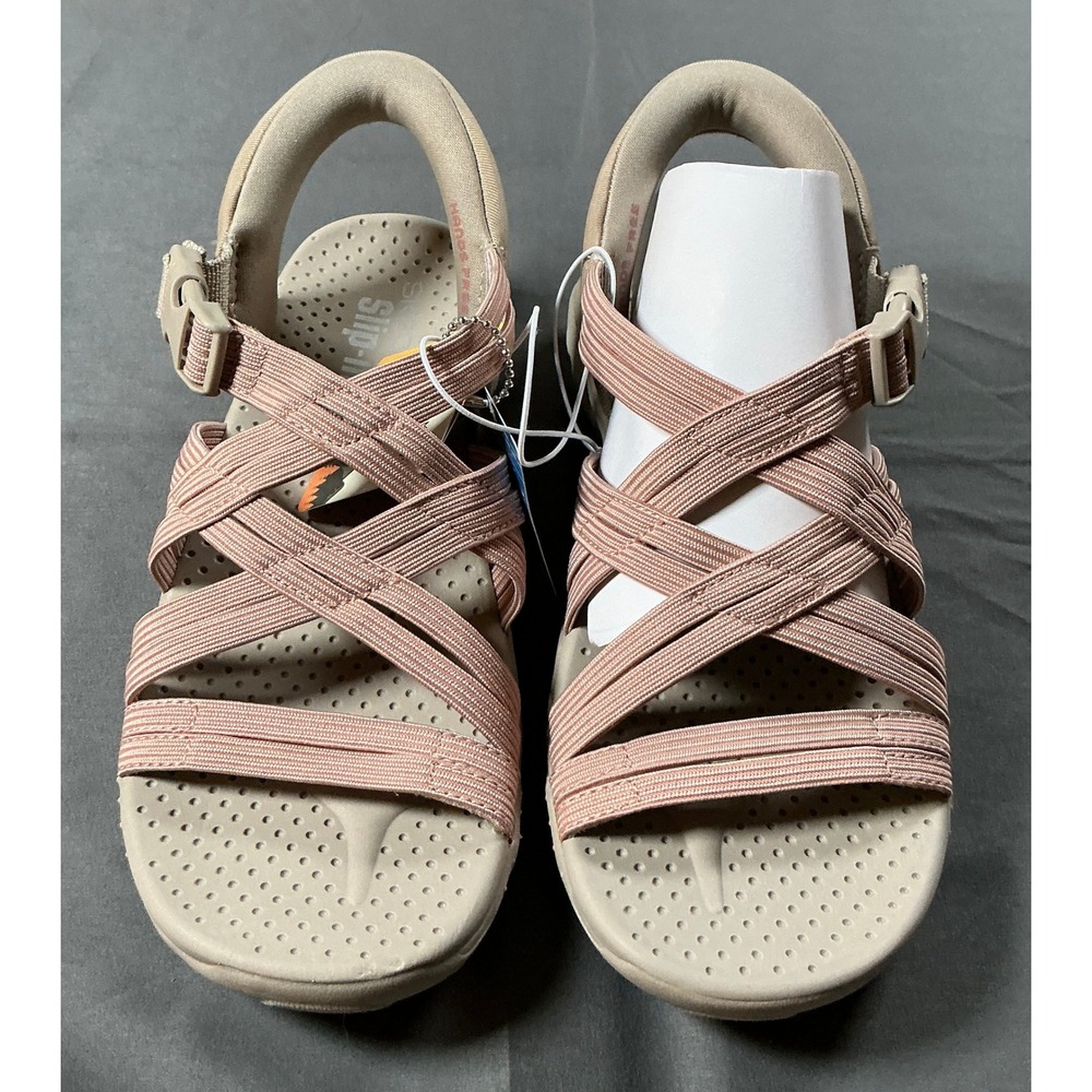 Skechers Hands Free Slip-ins Reggae Slim Vacay Sandals Taupe Pink 163300 US 6
